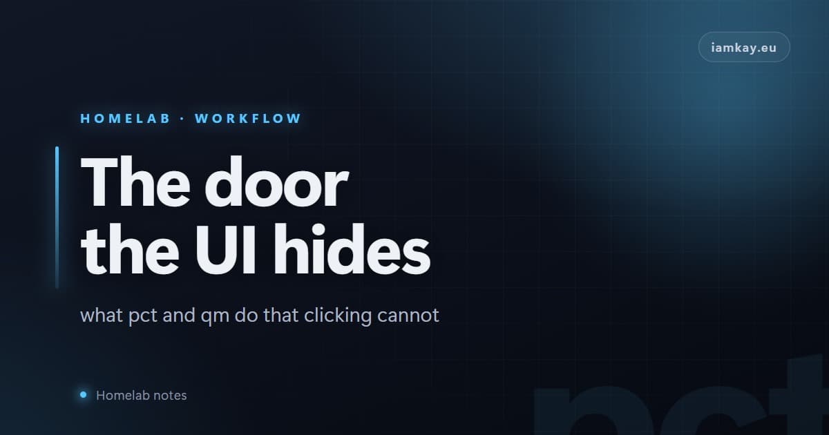 What the Proxmox command line does that the web UI hides