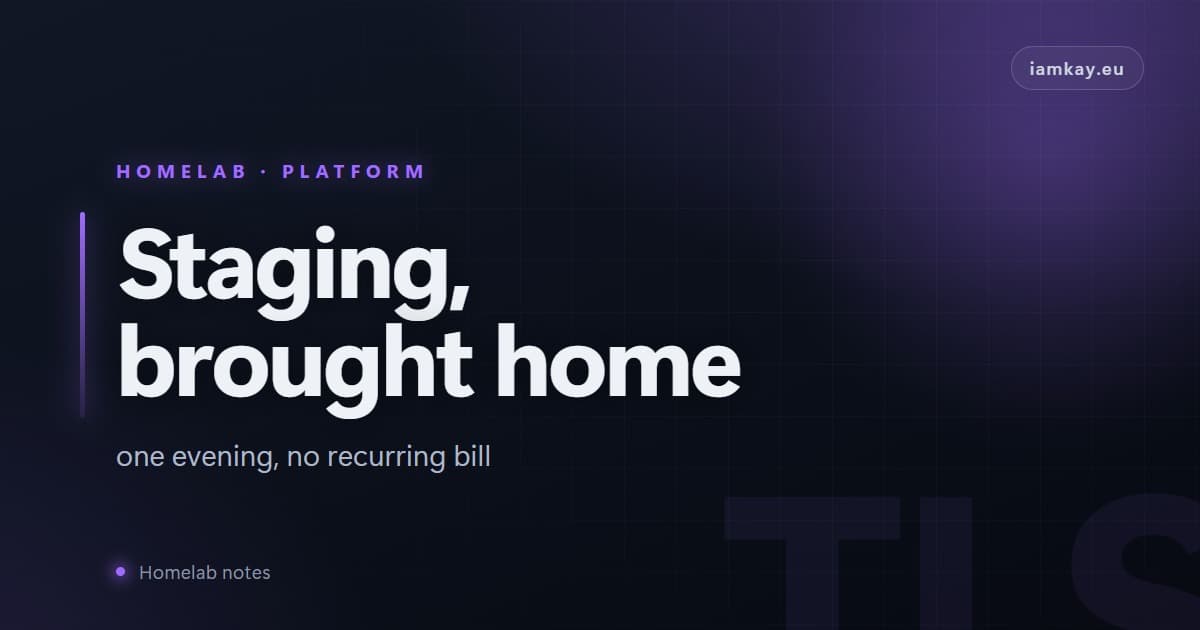 I moved a staging environment off the cloud in one evening