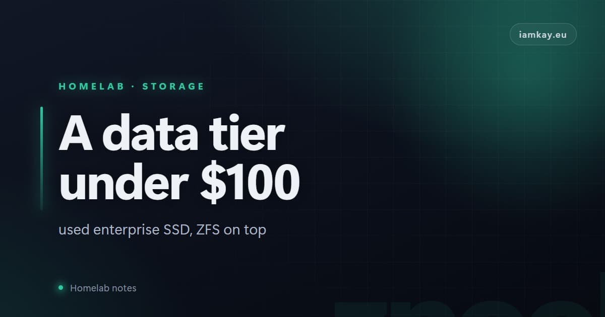 A sub-100-dollar ZFS data tier from a used office PC